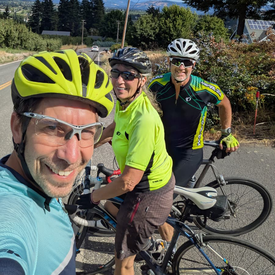 Bike ride among the orchards